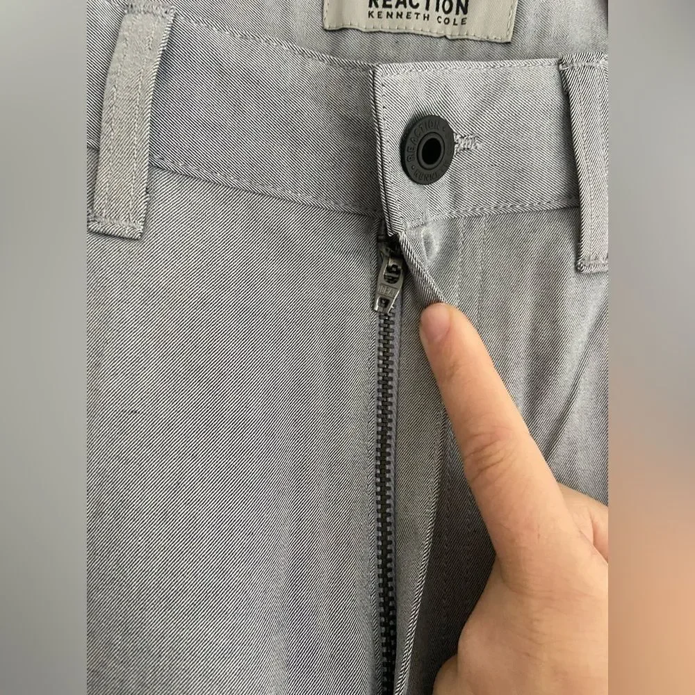 NWT Kenneth Cole Reaction grey Sz 31 straight pant 100% cotton